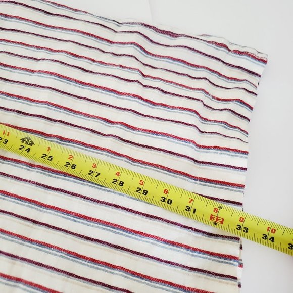 ANTHRO MO:VINT Linen Cream Striped Boho Lagenlook Shift Beach Dress - Picture 14 of 14